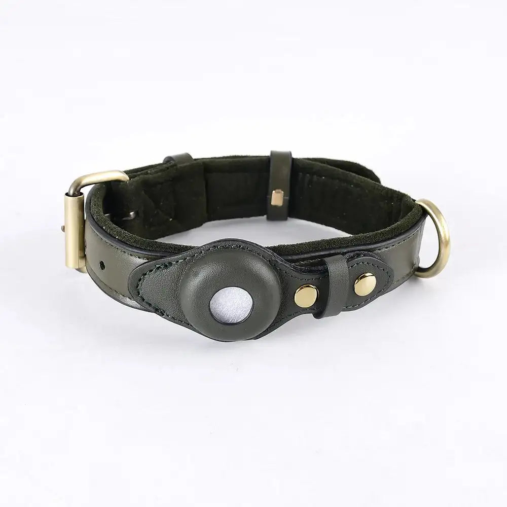 Airtag Dog Collar- 100% Premium Leather