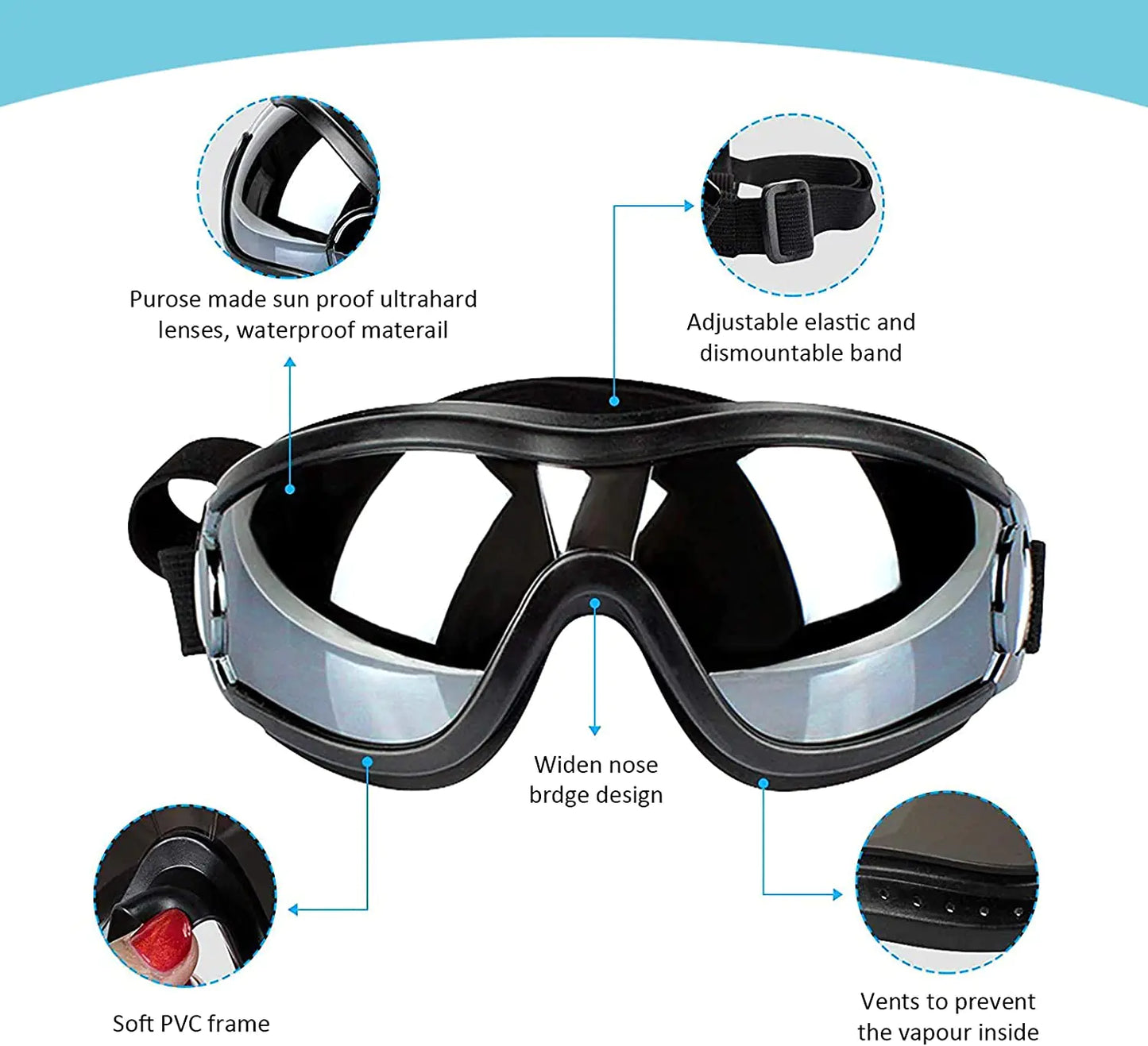 Adjustable Dog Goggles - for Pawsome adventures