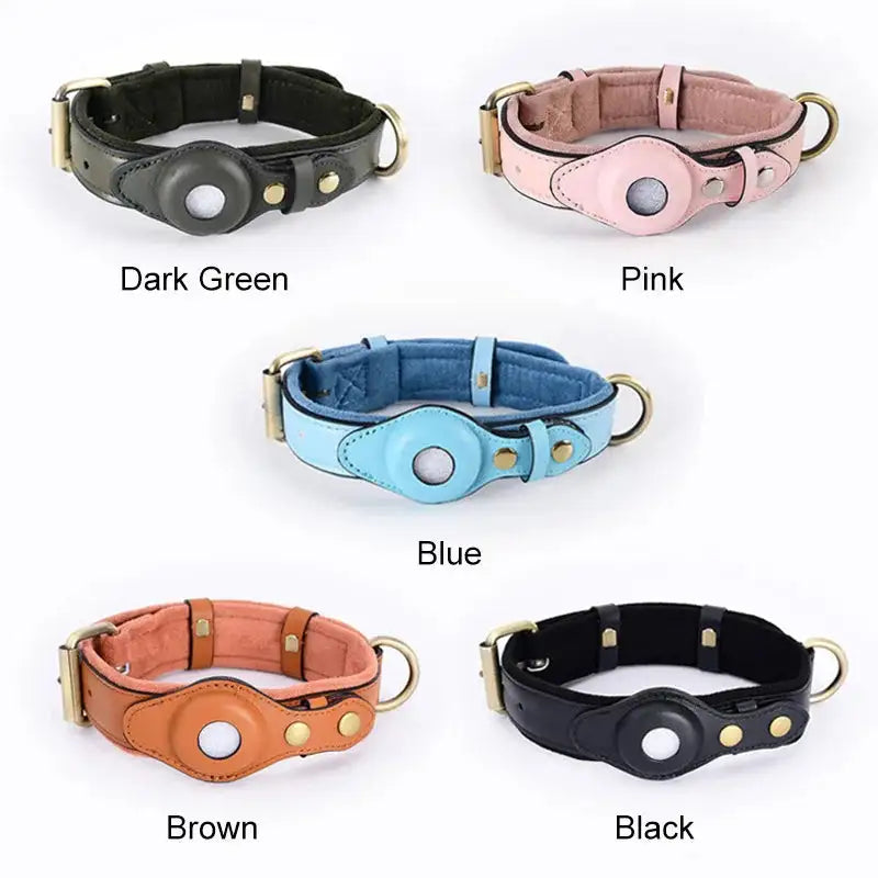 Airtag Dog Collar- 100% Premium Leather