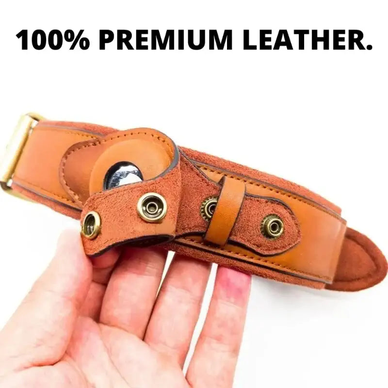 Airtag Dog Collar- 100% Premium Leather